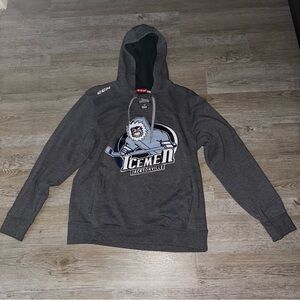 Gray Hoodie with Jacksonville Icemen Hockey Graphic